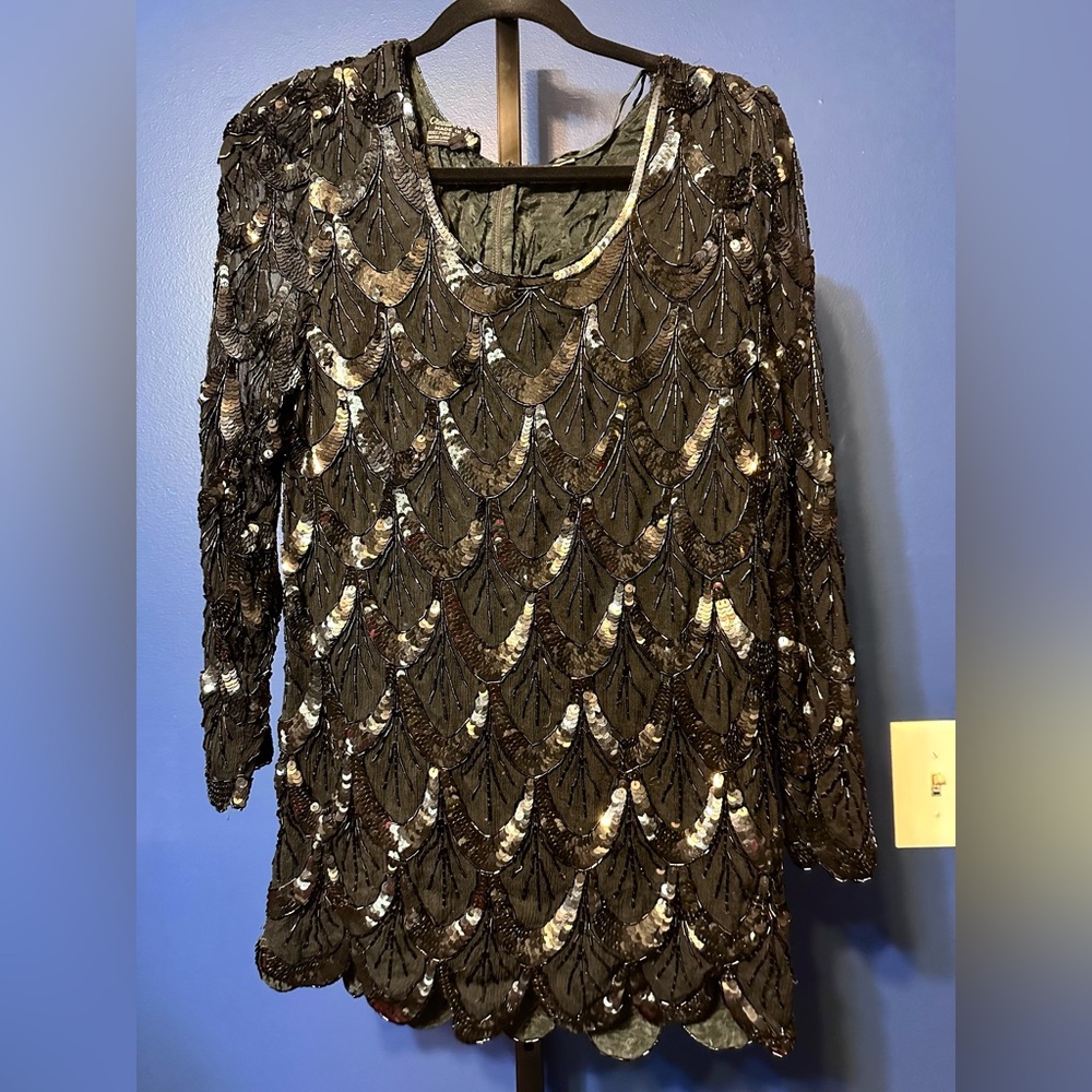 VTG Creative Creations Sequin Embellished Top/Mini Dress